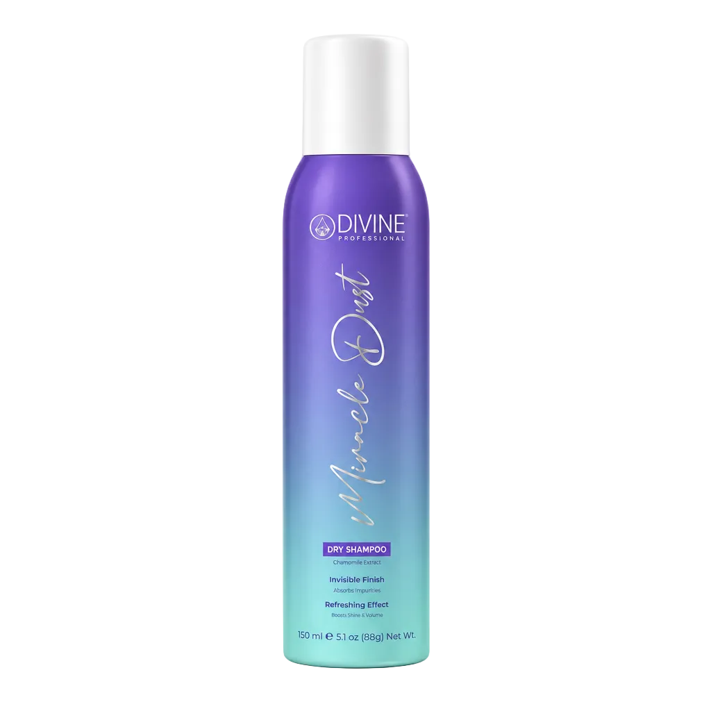 Envase de Divine Miracle Dust sobre fondo claro
