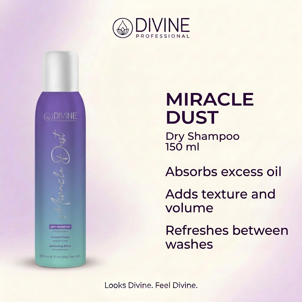 Diseño Divine Professional Miracle Dust 150 ml en inglés