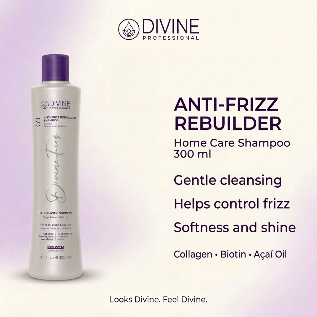 Diseño Divine Professional Shampoo Anti-Frizz 300 ml en inglés