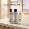 Travel kit Divine con logo y título, sin nombres añadidos